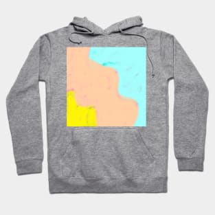 Yellow orange blue watercolor abstract art Hoodie